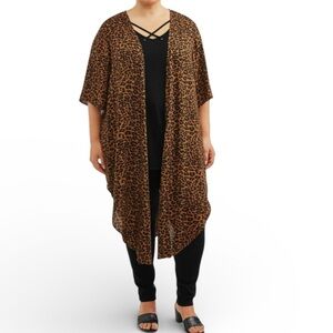 Leopard print kimono cover up 2X 20W 22W